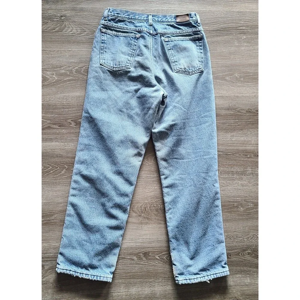 L.L.Bean Double L Natural Fit Fleece Lined Jeans Mens 34x29 Blue Straight Denim